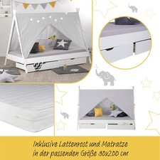 Lit Enfant Tipi Matelas 90x200