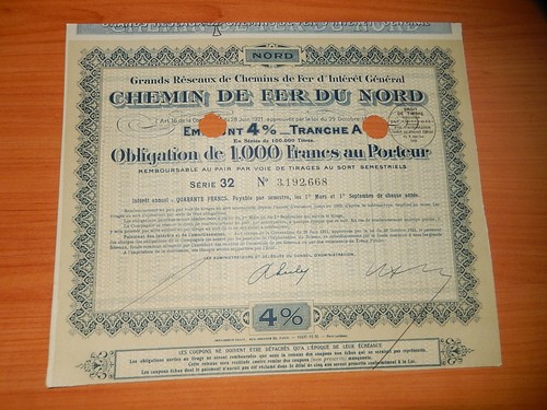 Ancienne obligation 1000f - 1000f,