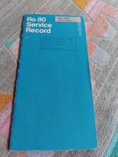 NSU RO80 Original Factory Service Record Unused 1972 VGC FREE POST History Book