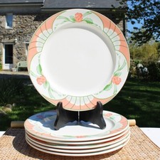 Lot of 6 large flat plates Harmony Villeroy & Boch collection ø 27 cm