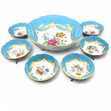 Tripod Entremets Service - Limoges Porcelain - Giraud - Hand Painted - Gold