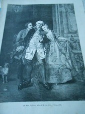 Engraving 1878 - Le Bon Tuteur after CH. Hoff (dog girls)