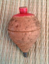 Old wooden spinning top, without rope, old toy, old French top toy