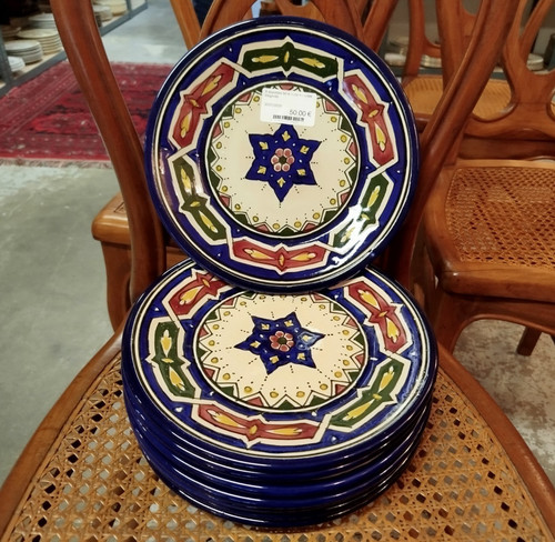 Lot assiettes terre cuite - 8,