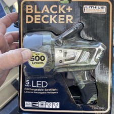 BLACK+DECKER Lithium Lionledbc  5-Watt Rechargeable LED Spotlight 500 Lumens NOS