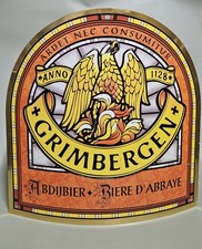 GRIMBERGEN METAL ADVERTISING PLAQUE / ABBEY BEER / COLLECTION 