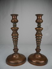 pair chandeliers candle holders copper 19th century French copper candlesticks candlelight