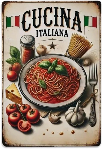 Italian cuisine vintage poster - italian,