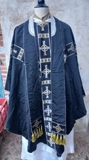 Chasuble Etole Prêtre Vêtement Liturgique Religion Catholique Noir Toussaints