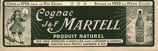 Antique 1923 J&F Martell Cognac Magazine Issue Advertising
