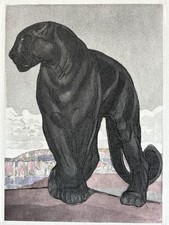PAUL JOUVE ANIMAL ENGRAVING ART DECO Black Panther Black Panther