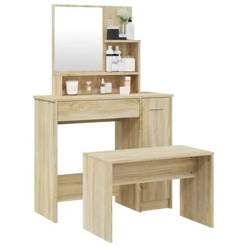 Ensemble coiffeuse bois - coiffeuse, chêne