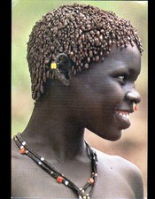 ETHNIC (SUDAN) NUBA WOMAN, bust with jewelry in 1983