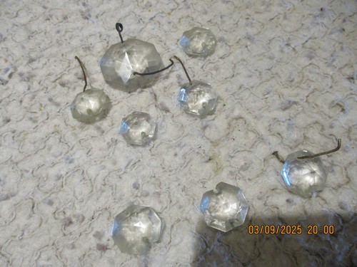 Lot ancienne pampille verre - ),