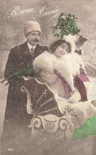 Bonne annee moustachu - cp,