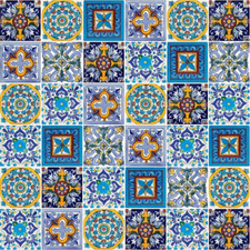 Carrelage Céramique Mexicaine 10,5x10,5 cm Fait à la main Carreaux 15pcs-Armando