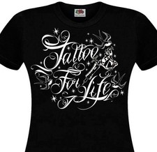 TEE SHIRT TATTOO FOR LIFE - Tatouage Old School Tatoueuse Tattoo Gun Dermographe