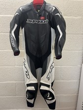 Spidi Supersport Wind Pro One Piece Leather Race Suit EU 50 UK 40 Black White