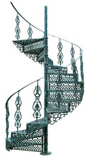 Escalier En Colimaçon En Fonte D'Acier Finition Vieillie Très Stable, Robuste