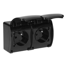 Double Prise Electrique 2x2P+T Prise Murale Double IP44 Prise Etanche Exterie...