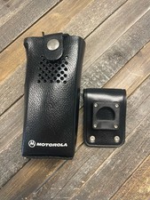 MOTOROLA GP300 SWIVEL HI CAP Hard  Leather CASE holster HLN9009