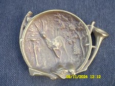 M2/ EMPTY POCKET ASHTRAY BRONZE OR BRASS DEER HUNTING 16CM 0.450KG VGC