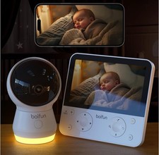 BOIFUN 5.5" AI 4MP Baby Monitor Pro Max: App (Wi-Fi) and Classic White 