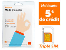 Mobicarte neuve "Orange" carte SIM 4G avec 5 euros de crédit commençant par 06..