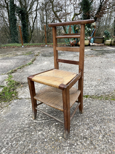 Prie dieu bois paillé - en,
