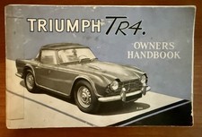 ORIGINAL PRINT Triumph TR4 Owners Handbook 510326 TR-4 1962 1963 And 1964
