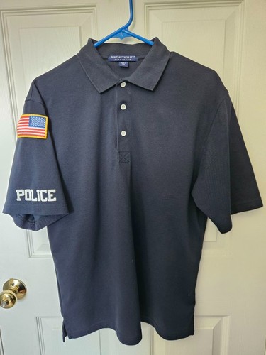 Police polo shirt medium - police, dark
