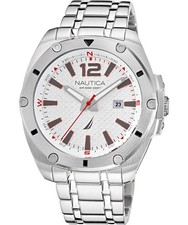 Montre Homme NAUTICA TIN CAN BAY NAPTCS221 Acier Inoxydable Blanc Sub 100mt