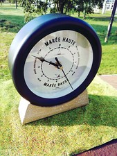 Horloge des marées sur socle bois, diam.23cm,Imex Marine Les ateliers de Neptune