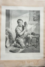 HORNUNG (1792-1870) LITHO XIX° PORTRAIT ENFANT SAVOYARD SAVOIE ALPES COSTUME