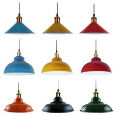 Retro Metal plafond pendentif lampe luminaires simple coupe abat-jour Cuisine
