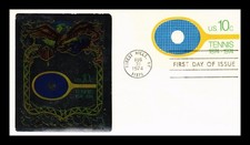 US COVER TENNIS 10C POSTAL STATIONERY FDC ROSS SILVER FOIL CACHET