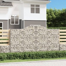 Paniers à gabions arqués 3 pcs 300x50x160/180 cm fer galvanisé gabion vidaXL