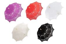 THY COLLECTIBLES Cotton Lace Parasol Umbrella with Wooden Handle Vintage...