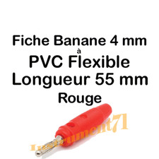 1 Fiche Banane Couleur Rouge pour Câble à Visser diamètre 1,5 mm² MAXIMUM