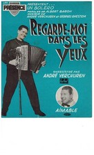 Partition Accordéon   " REGARDE MOI DANS LES YEUX " ANDRE VERCHUREN ET AIMABLE.