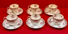 tasse et soucoupe - porcelaine - TOY - 10 rue de la paix PARIS - Lot de 6