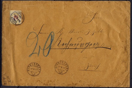 Cover switzerland 1887 - cover,