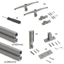 Kit pour structure modulaire Zéro - montage au mur - zamak et alu gris EMUCA