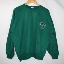 Vintage Disney Donaldson Mickey Mouse Jumper Sweatshirt Women XL Green Italy 80s