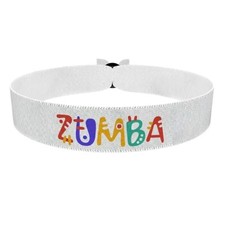 Bracelet Zumba en tissu blanc