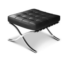 Joli Pouf Bauhaus En Cuir Noir