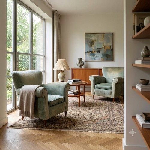 Fauteuils vintage tissu - vintage,