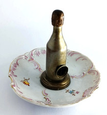 Coupe cigare miniature bouteille porcelaine vintage cigar cutter bottle dish Fra