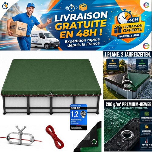 Bâche protection piscine - de,
