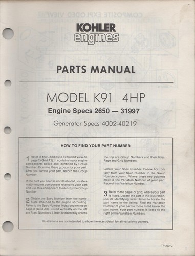 Printed 1984 kohler engines - printed, 10-1984